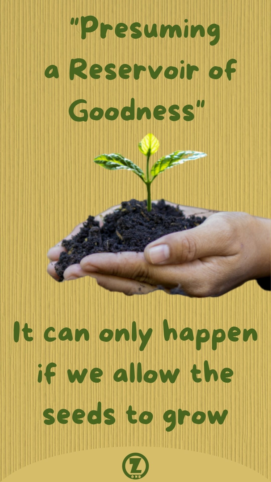 You are currently viewing “Presuming a Reservoir of Goodness”,  It can only Happen if We Allow the Seeds to Grow – Step 10